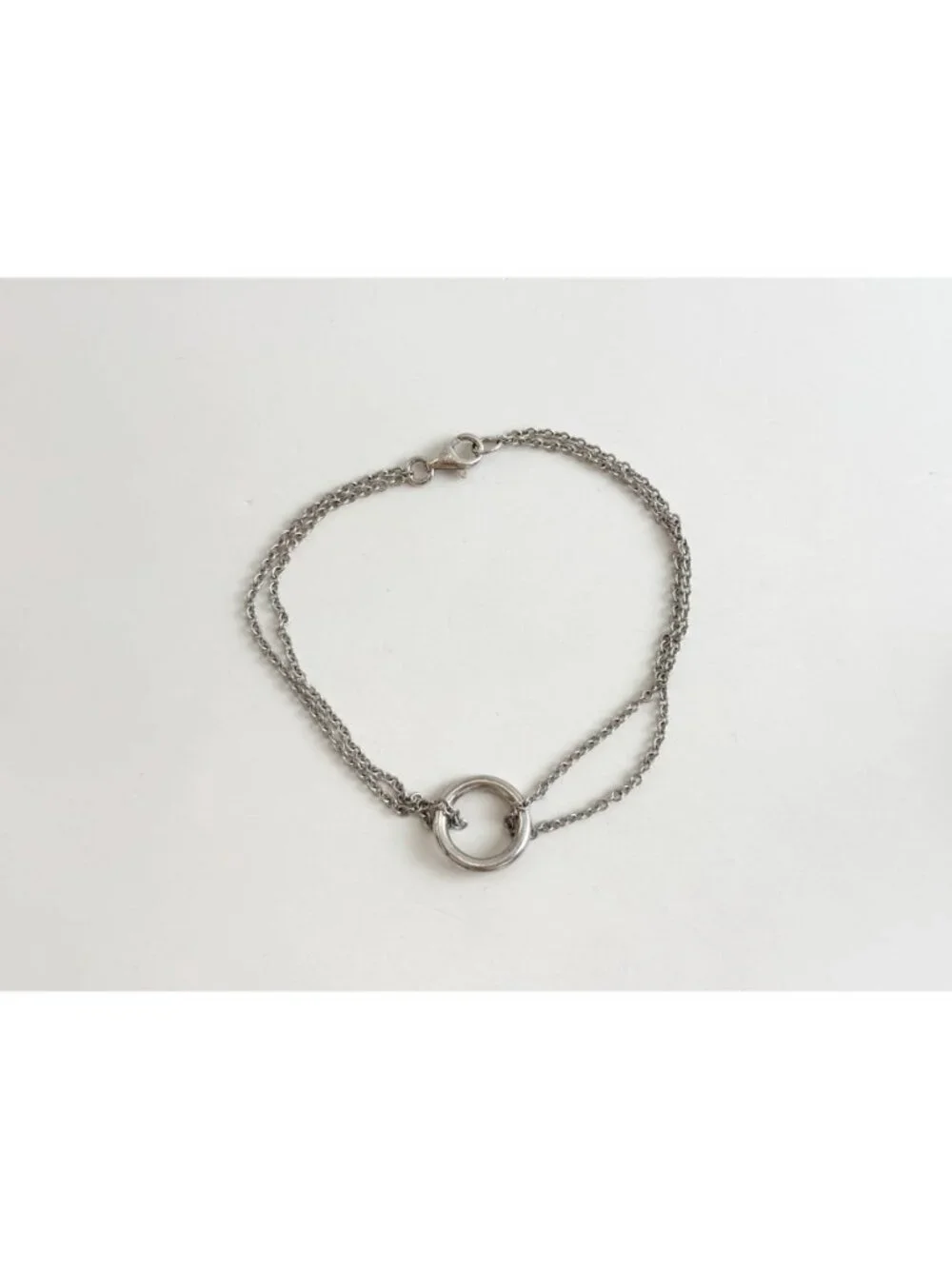 Cable Chain Round Doublr Linked Vintage Sterling Silver 925 Bracelet - 7